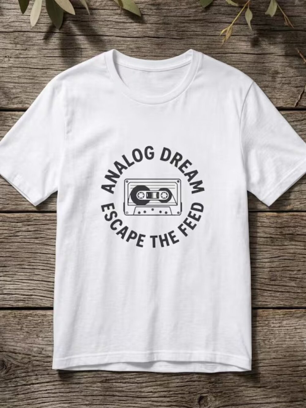 Cassette Tape Graphic Tee, Analog Dream Escape Feed Shirt